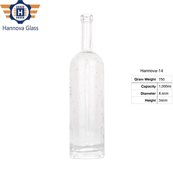 Shandong Classic Design of Large-capacitySimple 1L Cylindrical Vodka Bottle