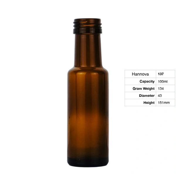 Factory Direct High Quality 100ml Amber Glass Sauce Bottle with Screw Cap with OEM Customized Packaging