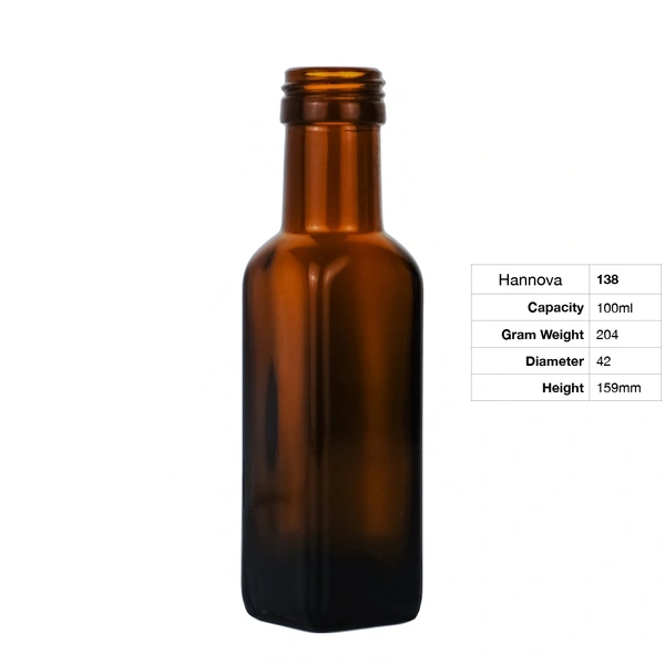 Vinegar Sauce Glass Bottles Cooking Oil Glass Bottle 100ml Empty Ember Dark Brown Olive Oil Glass Bottle