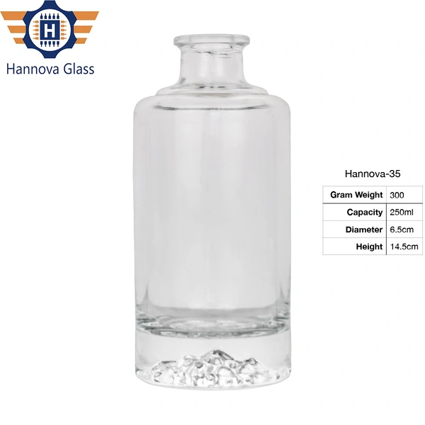 New 250ml Whiskey Glass Bottle with Cork Vodka Gin Glass Bottles Liquor Wine Spirits in Stock