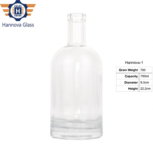 China Manufacturer 750ml Empty Glass Bottle Alcohol Beverage Glass Bottle Vodka Whiskey Juice Liquor Glass Bottle