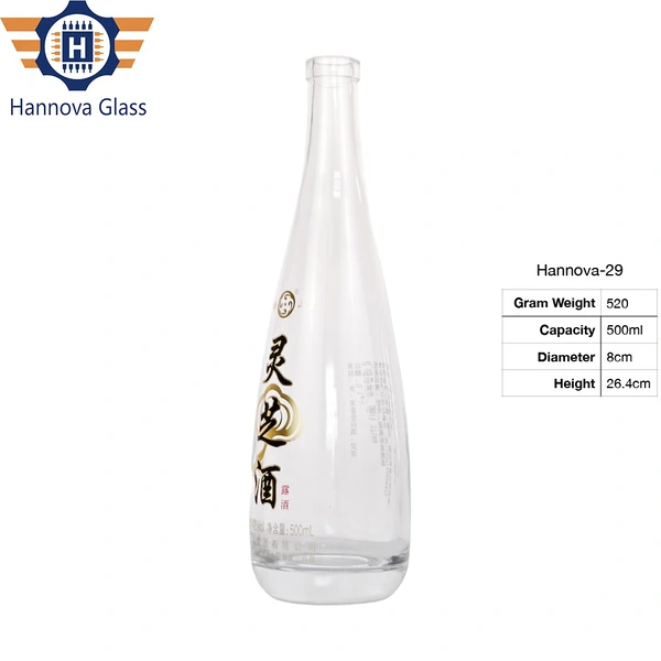 Wholesale Classic Design Round 500ml Mineral Water Original Flint Juice Bottle Glass for Beverage With Cork