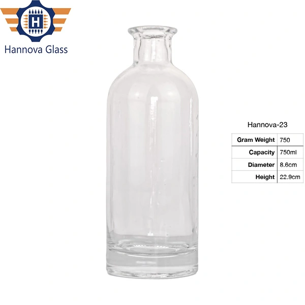 New 750ml Round Super Flint Liquor Alcohol Gin Whiskey Bottle Glass Vodka Tequila Olive Oil Glass Bottle With Cork Stopper