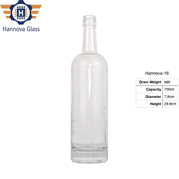 Wholesale 700ml Recyclable Empty Glass Bottle for Wine Spirits Vodka Gin Brandy Whiskey Custom Support for Liquor Juice Tea