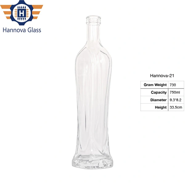 Wholesale Premium Quality High-end Design Sense 750ml Factory Price Whiskey Brandy Gin Glass Bottle Customized