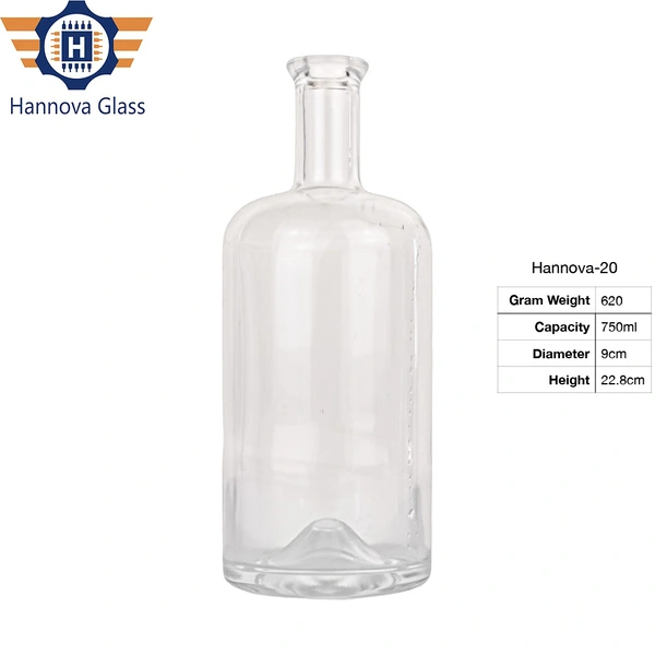 Hannova Glass Presents 750ml Clear Flint Spirit Bottle High-Quality Production from Our Dedicated Glass Bottle Factory
