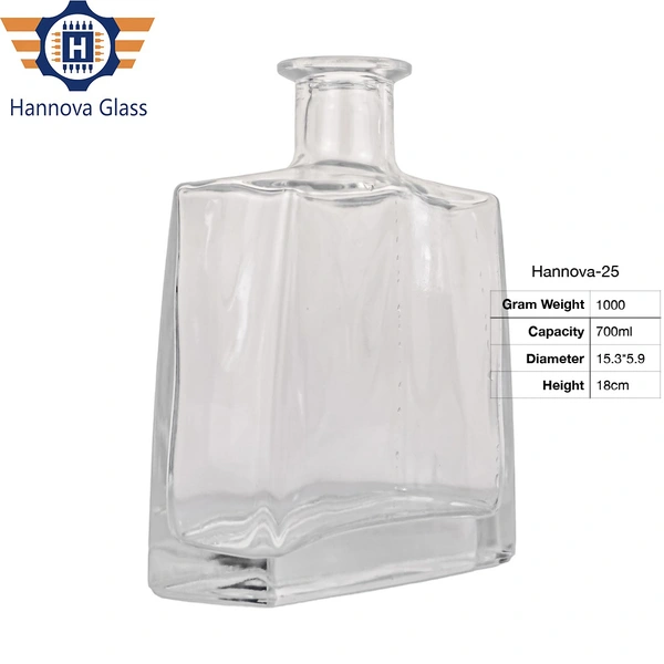 Wholesale 700ml Square Glass Bottles Empty Spirits Bottle for Whiskey Tequila Gin Custom Shape Size by Manufacturer