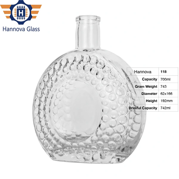 Reusable 70cl Luxury Brandy Glass Spirits Bottle Liquor Wine Vodka Gin Tequila Rum Alcohol 700ml Beverage Bottle Wholesale