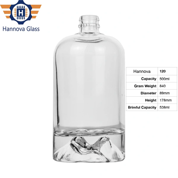 Wholesale 500ml Wine Glass Bottle Decanter Empty for Liquor Spirits Whiskey Packaging Glass Mountain Bottle