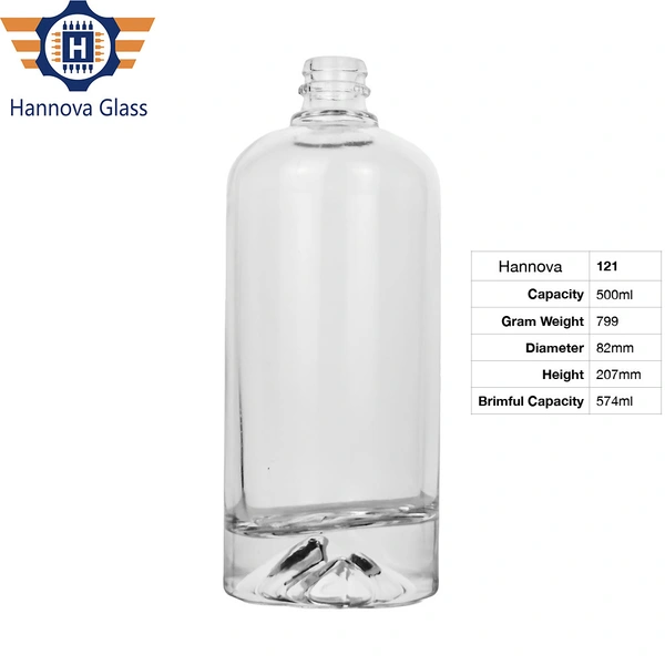 Wholesale 500ml Spirits Glass Bottle Decanter Empty for Liquor Spirits Whiskey Packaging Glass Mountain Bottle