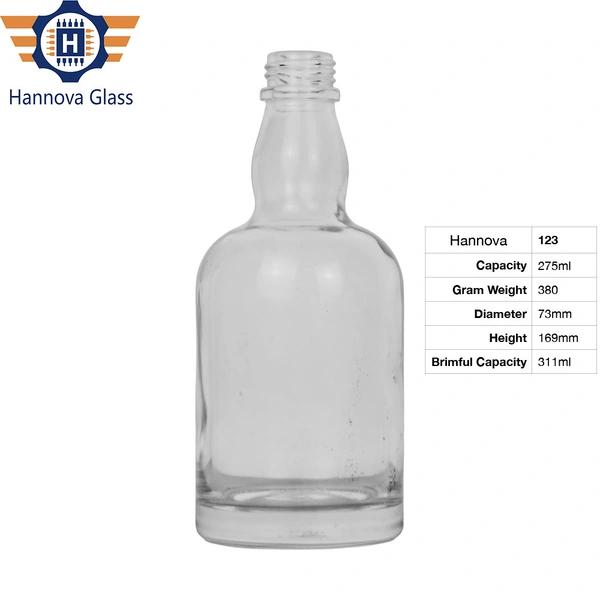 Manufacturers Produce 275ml Transparent Liquor Glass Bottles Wholesale Supply Crystal White Material Silk Mouth Whiskey Bottles