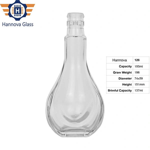 Custom 100ml Unique Special Shape Glass Liquor Bottle 500ml for Gin Brandy Whisky Liquor Juice Spirit Bottle With Glass Cap Lid