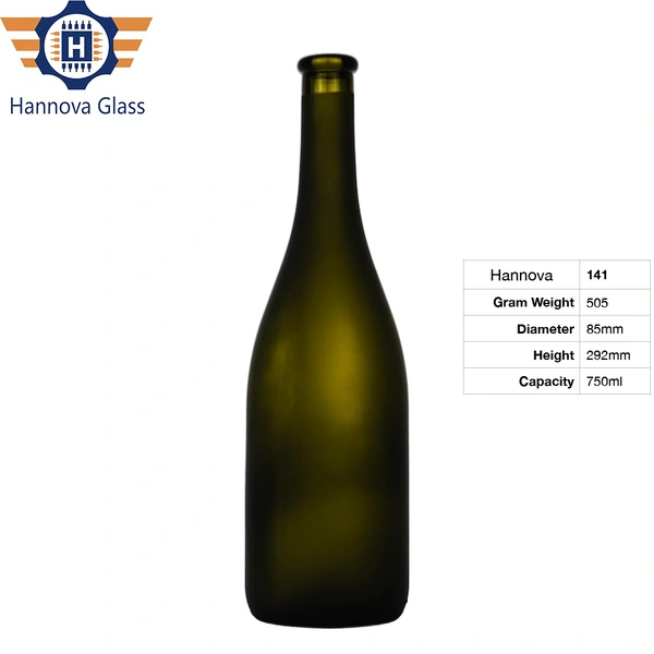 Trustworthy Manufacturer Empty Dark Green Wine Glass Bottles 750 ml champagne Sparkling Wine 750ml Wine Glass Bottle