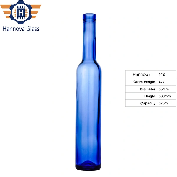 Empty Cobalt Blue Red Wine Glass Liquor Bottles 375ml Bordeaux Glass Tequila Liquor Spirits Wine Bottles