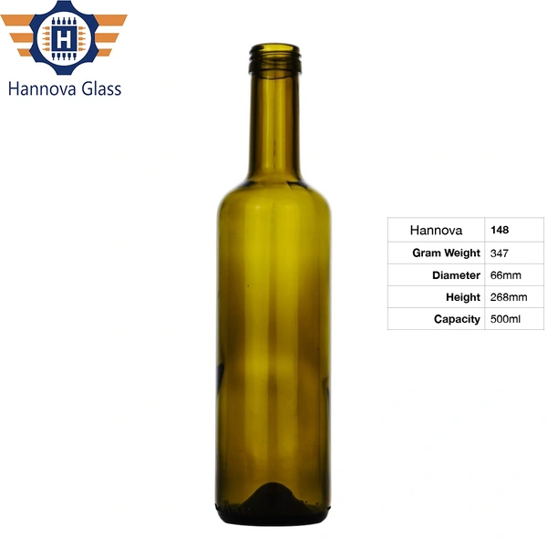 Wholesale 500ml Amber Glass Oil Pot Simple Kitchen Vinaigrette Round Bottle Olive Oil Glass Bottle