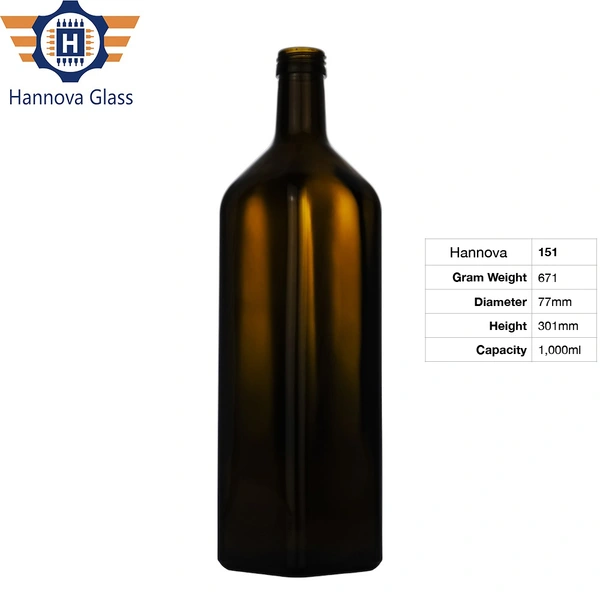1000ml Food Grade Empty Olive Oils Packaging Glass Bottle 1L Amber Square Glass Bottles for Cook Olive Oil
