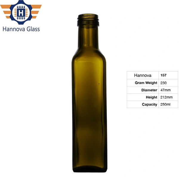 Supply 25cl Wine Glass Bottle High Quality Square Clear Brown Empty Vinegar Spice Olive Oil Glass Bottle for Kitchen