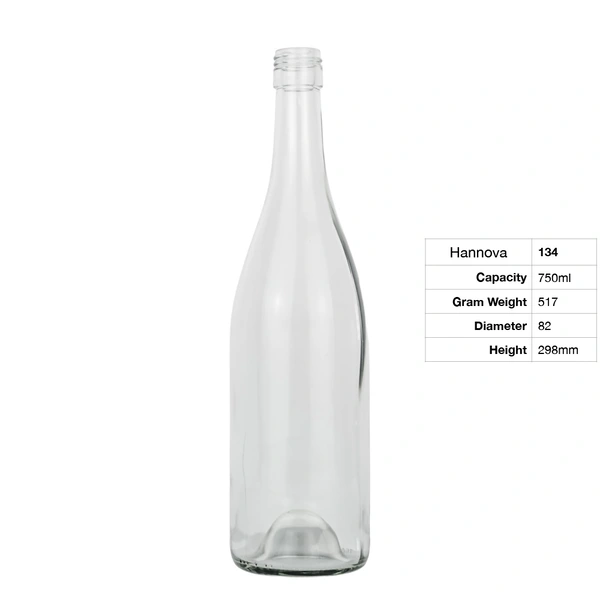 Wholesale 750 ml Burgundy Wine Bottle 750ml Empty Clear Glass Wine Bottles Flint Champagne Bottle