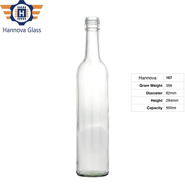 500ml Premium Claret Flint Glass Bottle with BVS Neck for Bordeaux Wine Bottle with Punted Bottom Screw Cap