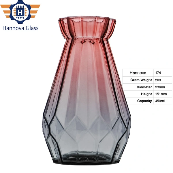 Wholesale Modern Style Centerpiece Decorative Clear Painted Colorful Glass Flower Vase for Home Garden Decor
