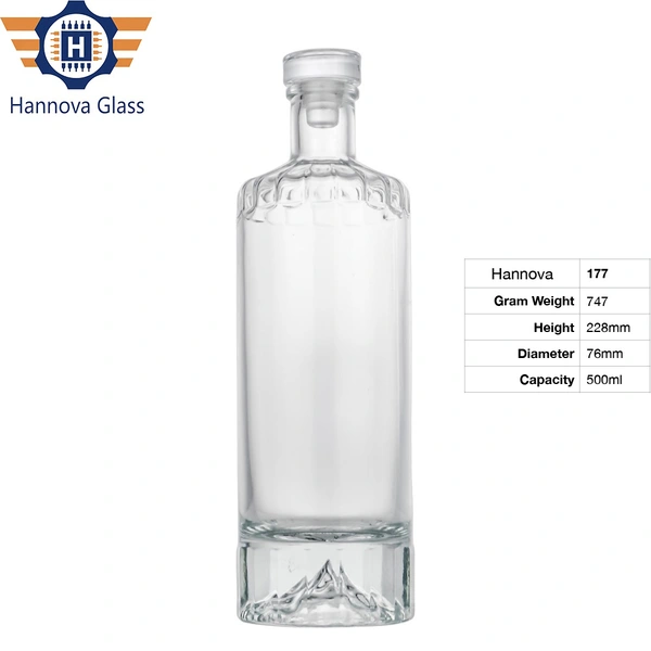 Empty Liquor Spirits Glass Whiskey Mountain Bottles 500Ml Fruit Wine Glass Bottle Glass Stopper for Gin Whiskey