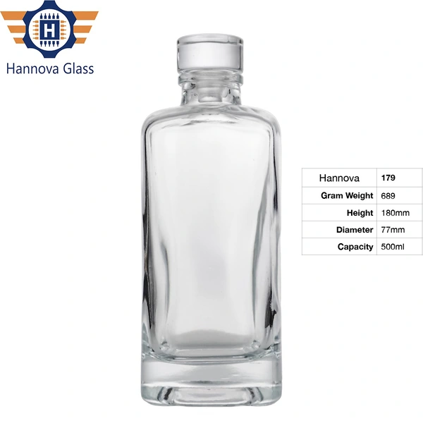 Customized Cheap  500ML Clear Juice Drink Glass Bottle Fruit Wine Bottles Glass with Wood Crok