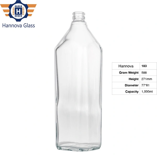 Wholesale 1 Liter Square Tequila Bottle High Flint Glass with Pilfer-Proof Finish for GUALA Neck for Oil Vinegar Liquors