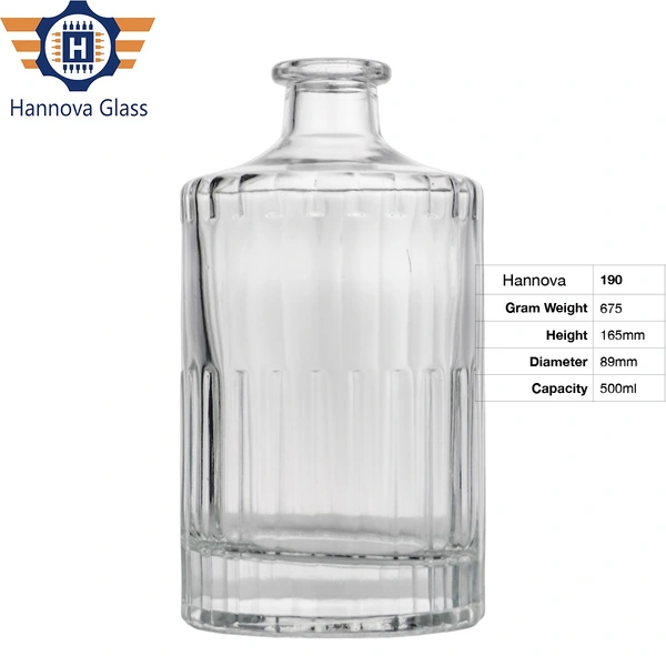 Custom Extra Flint 500ml Glass Bottle With Cork Cap for Whisky Liquor Bouteille En Verre Bottiglie Vetro