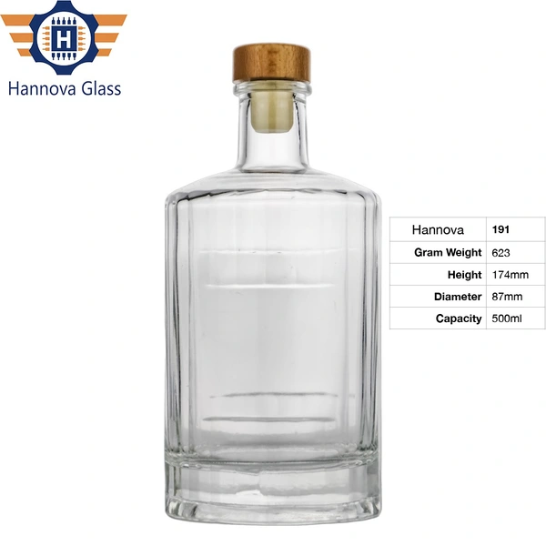 Extra Flint 500ml Custom Glass Bottle Cork Cap Empty 50cl Glass Stopper for Whisky Liquor Bouteille En Verre China Glass Bottles