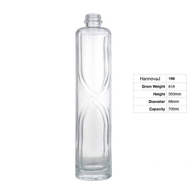 Factory Wholesale 70cl Transparent Luxury Empty 700ml Vodka Glass Bottles Creative Drink Glass Bottles Whiskey Empty Bottles