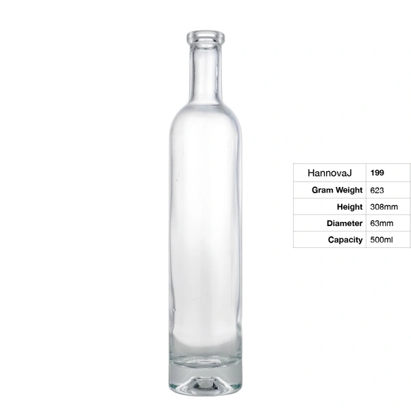 Factory Wholesale High Quality 500ml Round Glass Bottle Crown Cap Customized for Alcoholic Beverages Vodka Tequila