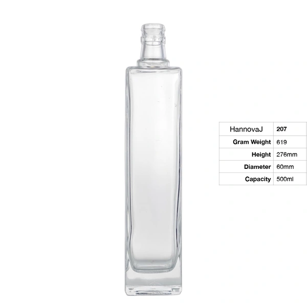 Wholesale Bottle Packaging for Liquor Brandy Vodka Whisky Gin Wine Rum Custom Design 500ml Glass Bottle