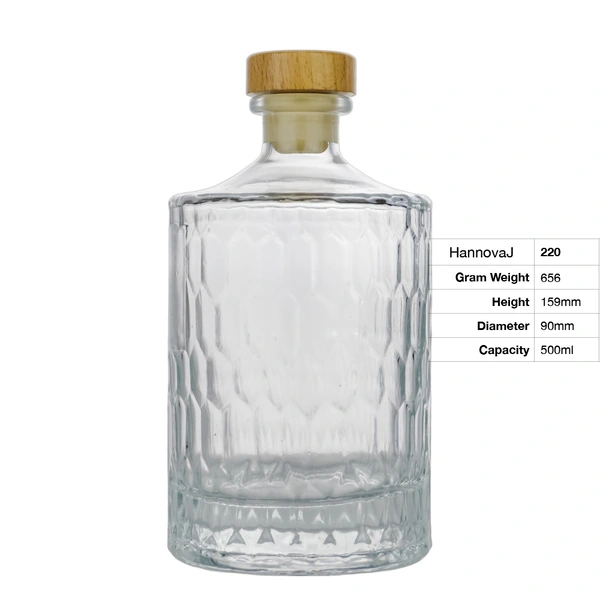 500ml Factory Customized Low-priced Round Cork Cap Thick Bottom Whiskey Vodka Tequila Liquor Glass Bottle With Cork Stopper