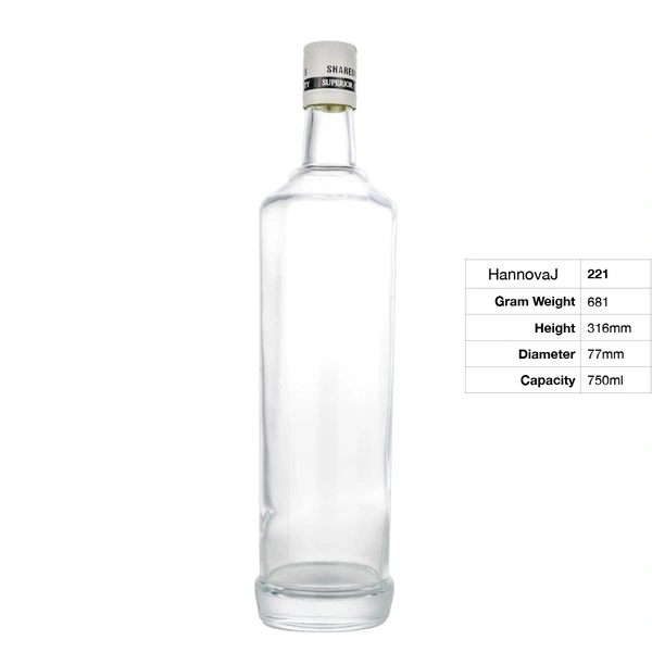 Factory Customized Hot Selling Round Screw Cap Thick Bottom Whiskey Rum Tequila 750ml Liquor Glass Bottle