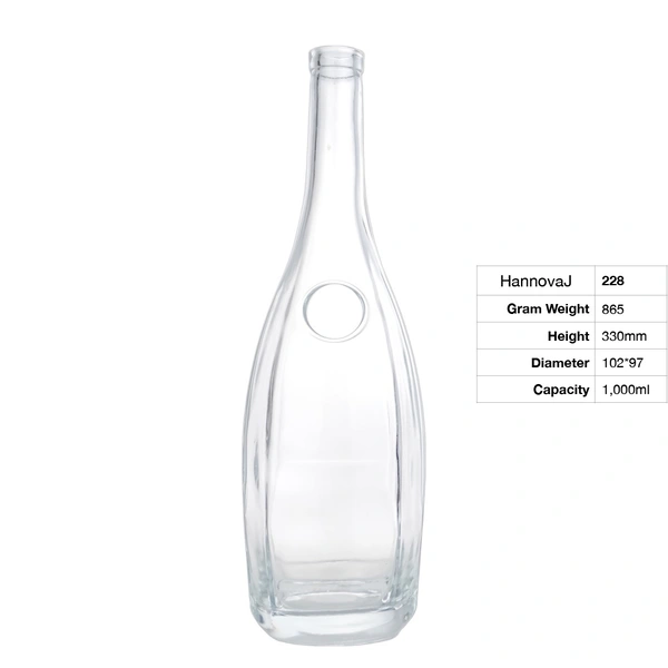 Wholesale Unique Designed 1000ml Glass Wine Bottle Cork Seal for Whiskey Water Wine Tequila Brandy Energy Drinks Screen Printing