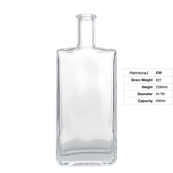 Factory Manufactured Best Quality 500ml Glass Stopper Thick Bottom Super Flint Glass Bottles for Gin Rum Whisky