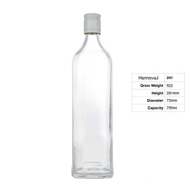 Wholesale Custom Super Flint Empty 750ml Glass Gin Whisky Whiskey Liquor Vodka Bottle With Aluminum Screw Cap