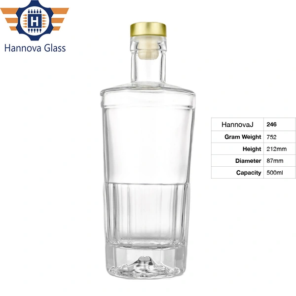 Factory Wholesale Super Clear Empty Glass Bottles for Vodka Gin Brandy Whisky Tequila Rum 500ml Capacity With Aluminum Cork