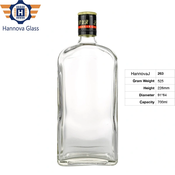 Factory Price Oblong Shaped Fancy Spirit Whisky Whiskey Vodka Liquor Bottle 700 ml Glass Bottle for Liquor Juice Water