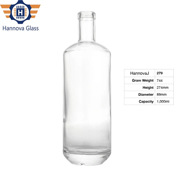 Wholesale 1 Liter Classic Nordic Style Glass Bottle for Vodka Gin Whiskey Rum Custom Logo Empty Spirit Liquor Bottle