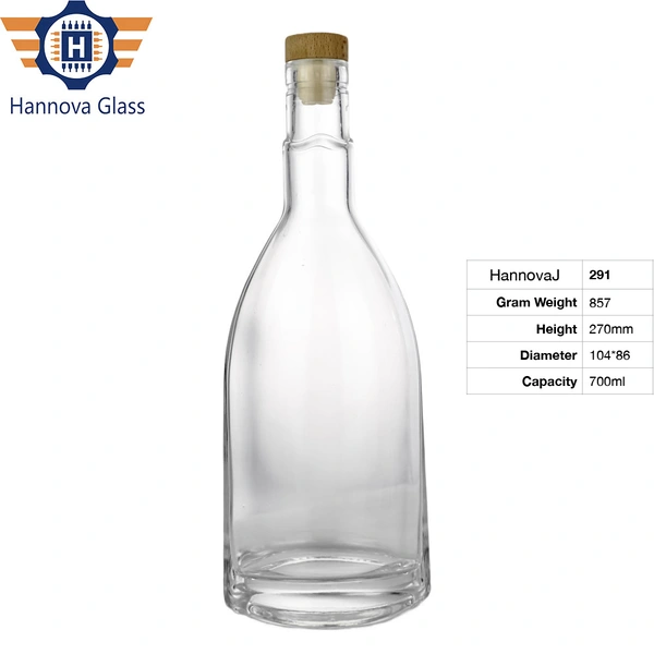 Wholesale 700ml Irregular Shape Liquor Bottle for Custom Branding High-end Vodka Gin Spirit Empty Glass Bottle