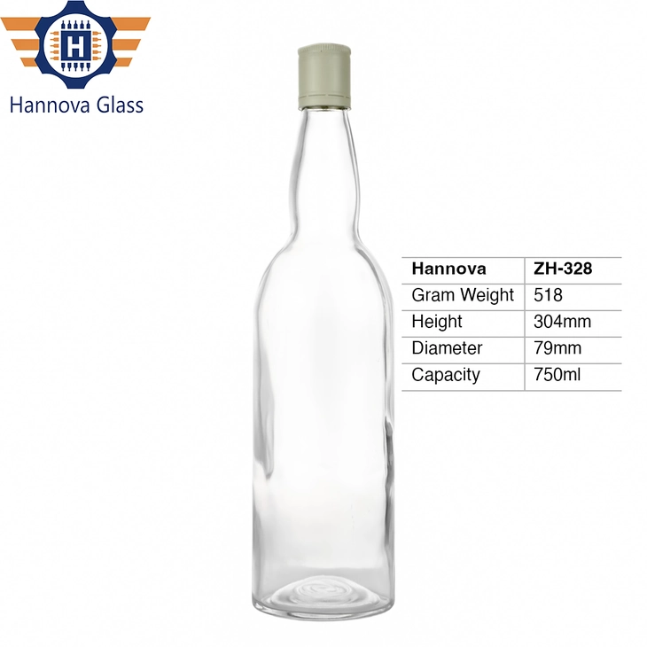Custom 750ml Clear Gourd Shaped Glass Bottle with Bulging Neck and Screw Cap Perfect for Premium Whisky Vodka Spirit Packaging