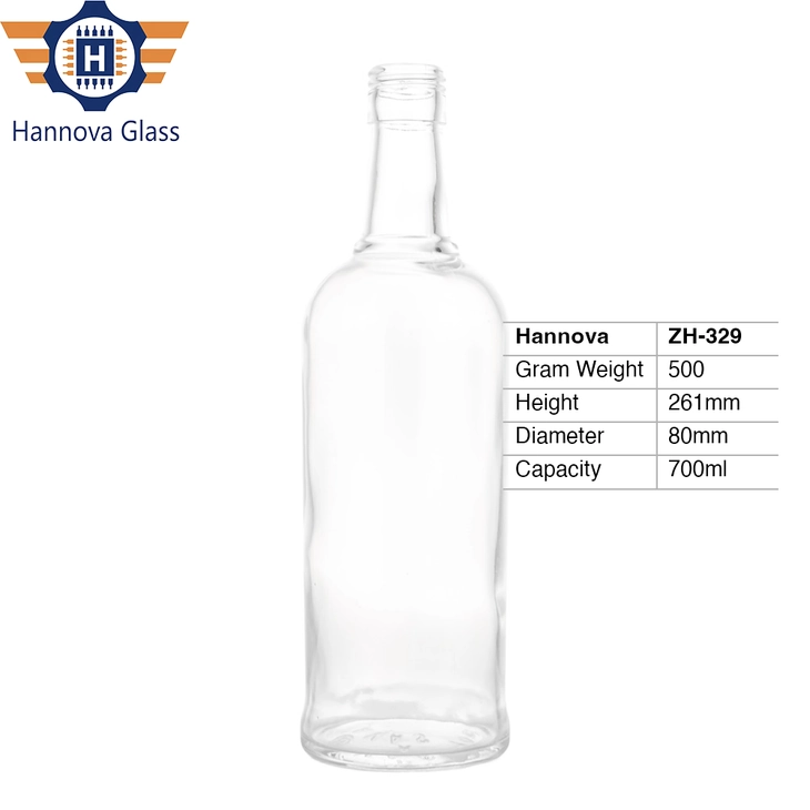 Bulk 700ml High Quality Clear Flint Glass Liquor Bottle Screw Top Sealing Customizable Packaging for Premium Spirits and Whiskey