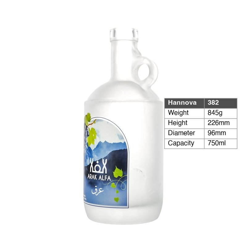 750ml Frosted Liquor Glass Bottles with Handle Custom Decal Printing Spirits Vodka Whisky Rum Wine Bottles
