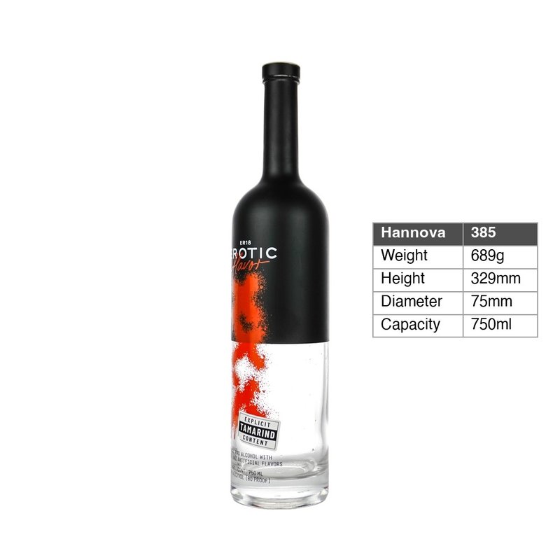 Custom 750ml Cylinder Spray Painted Glass Liquor Bottle with Decal Printing for Vodka Spirits Whiskey Rum Packaging